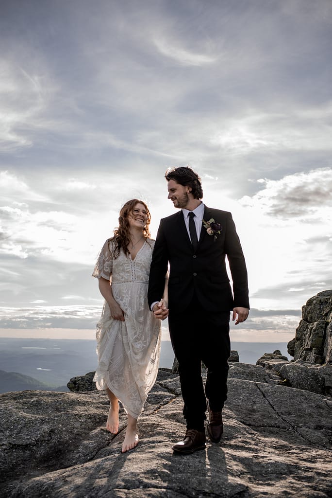 Elopement in the Adirondacks upstate New York on top of a mountain