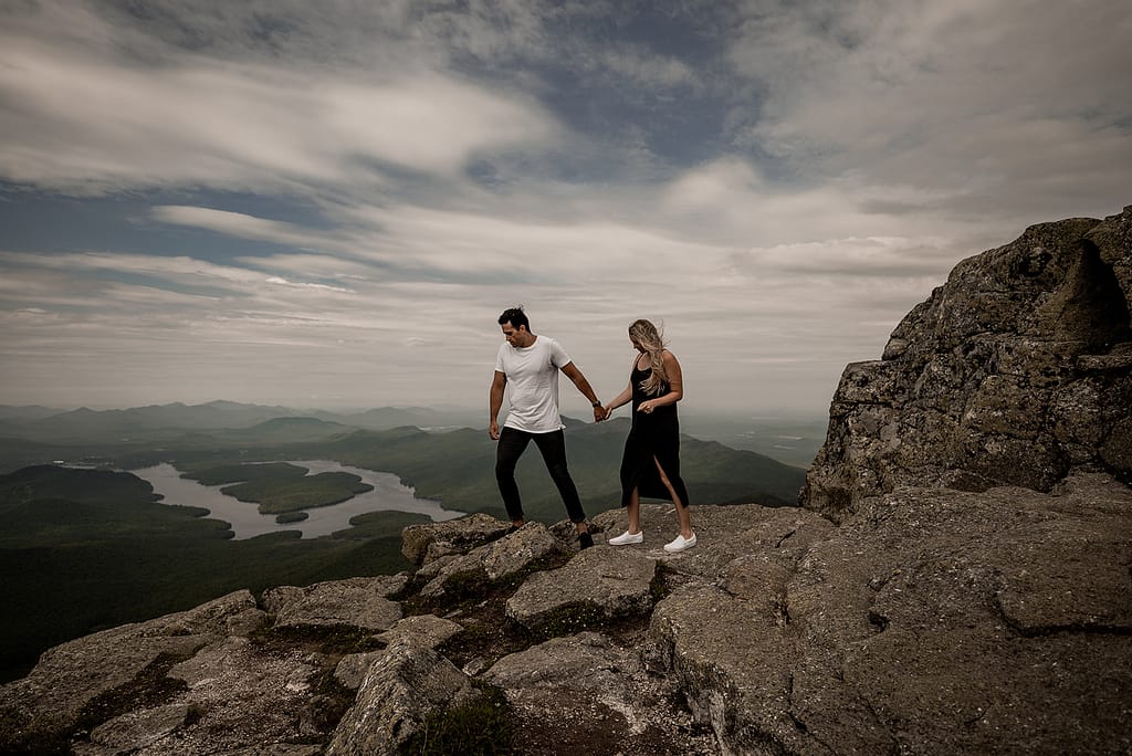 Engagement photo on Whiteface Mountain in the Adirondacks in Wilmington, NY