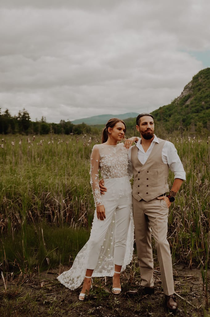 Wedding in a field in the Adirondacks