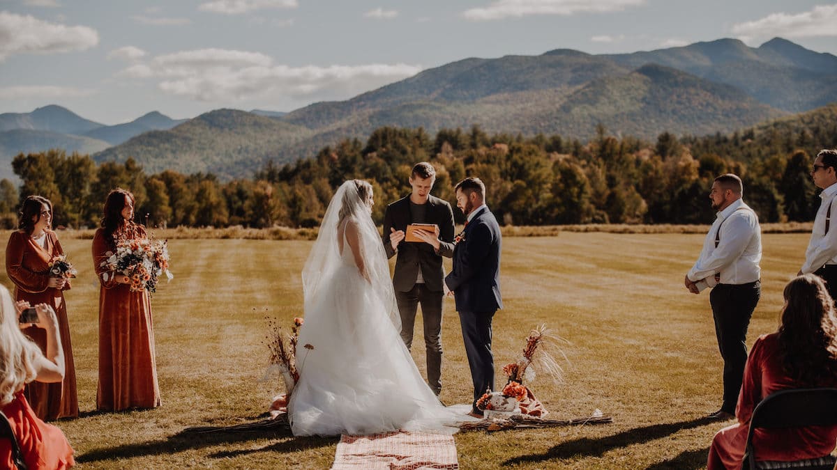 Elopement in Marcy Field in Keene Valley, NY with a few family and friends