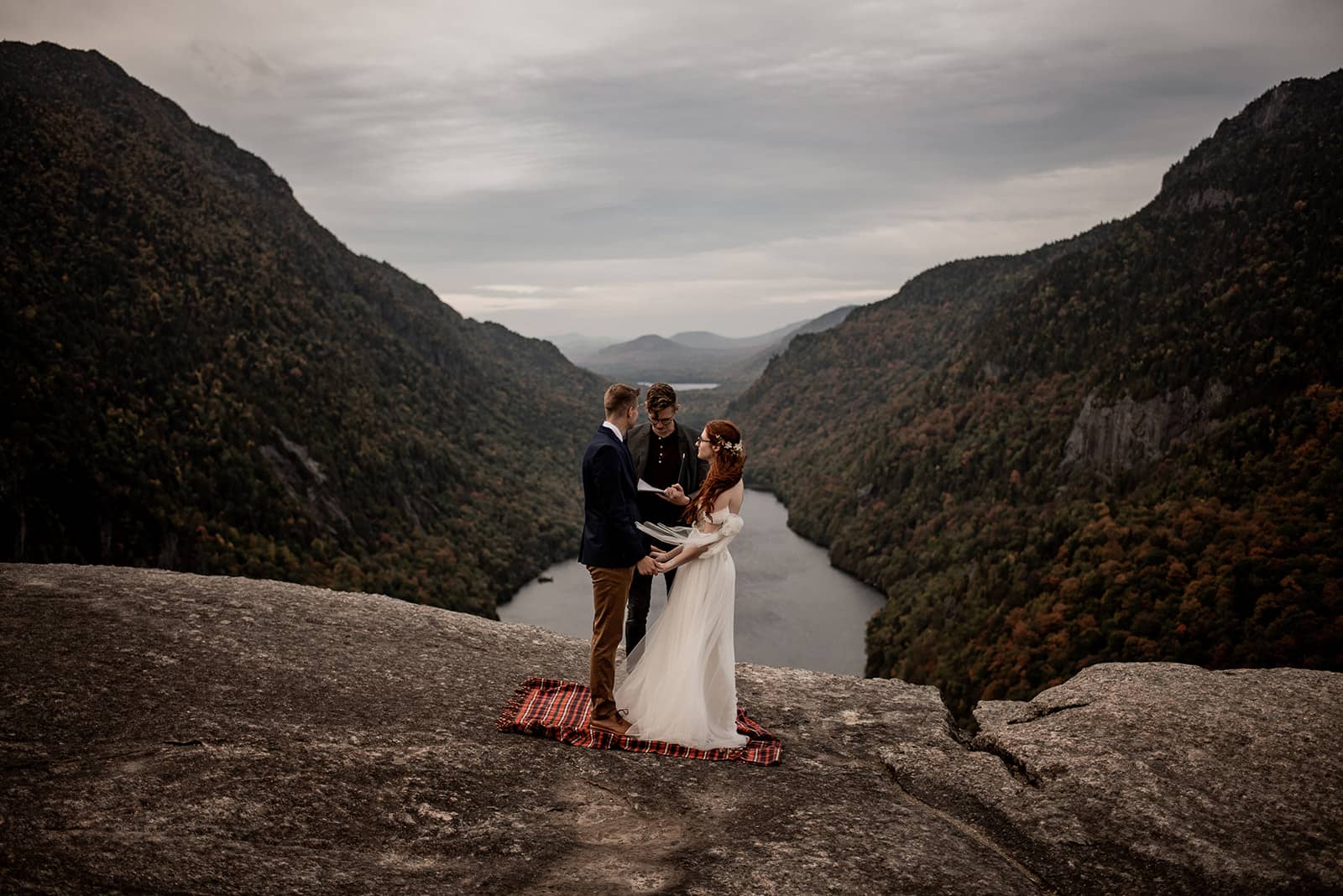 Elopement ceremony above the Ausable River in the Adirondacks