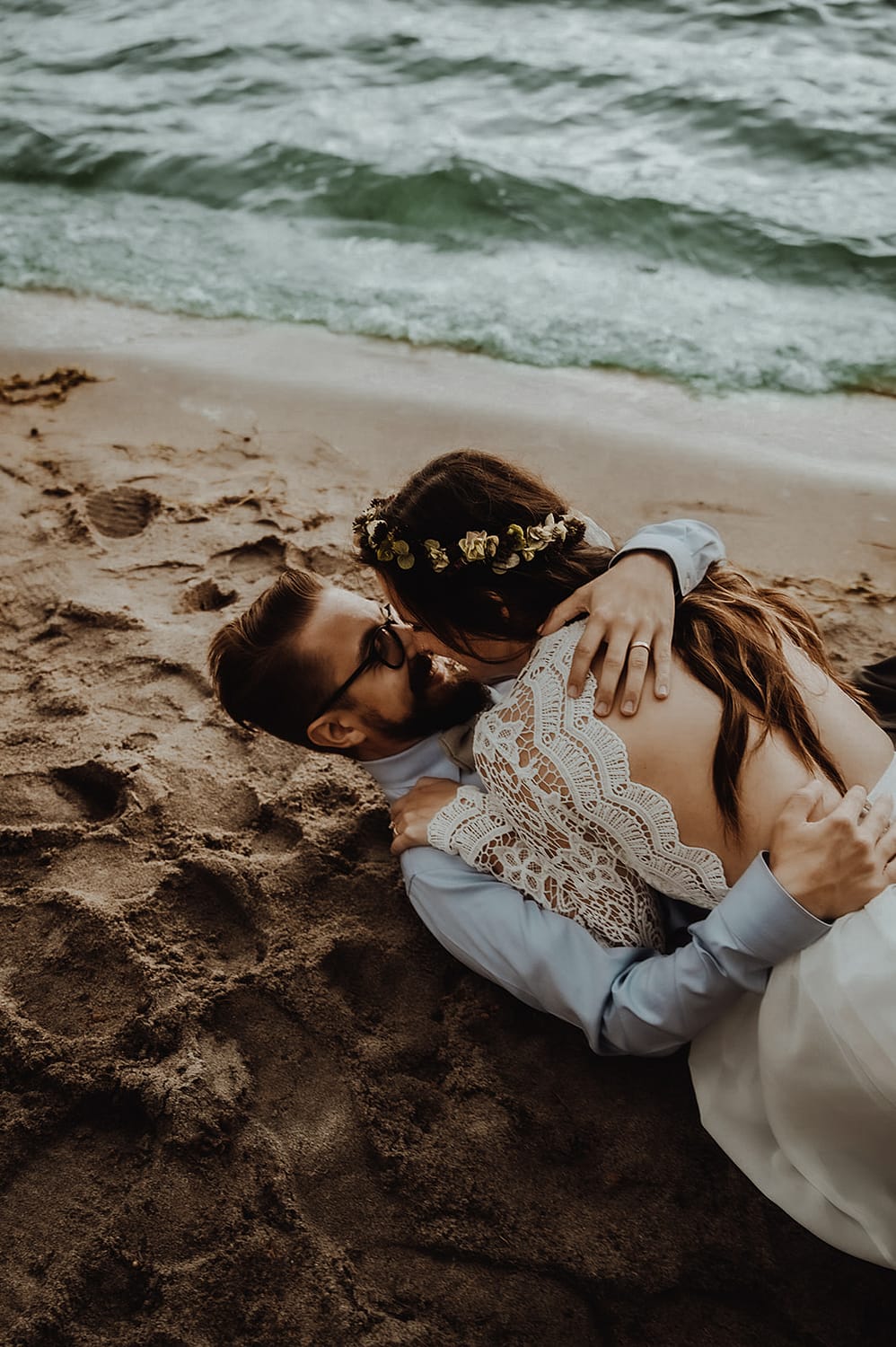 Artsy beach wedding photos in South Florida