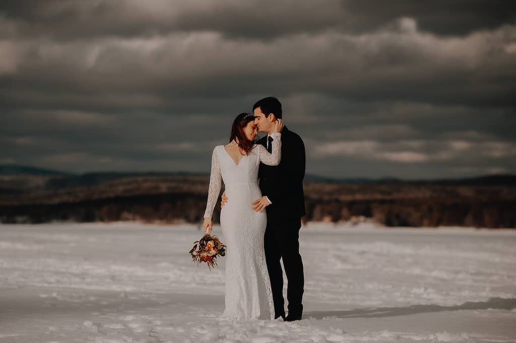 Winter elopement in the Lake Placid, NY