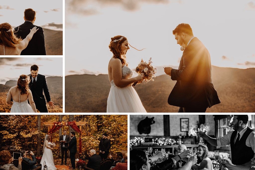 Danielle and Anthony's elopement in Lake Placid, NY with their friends and family as guests
