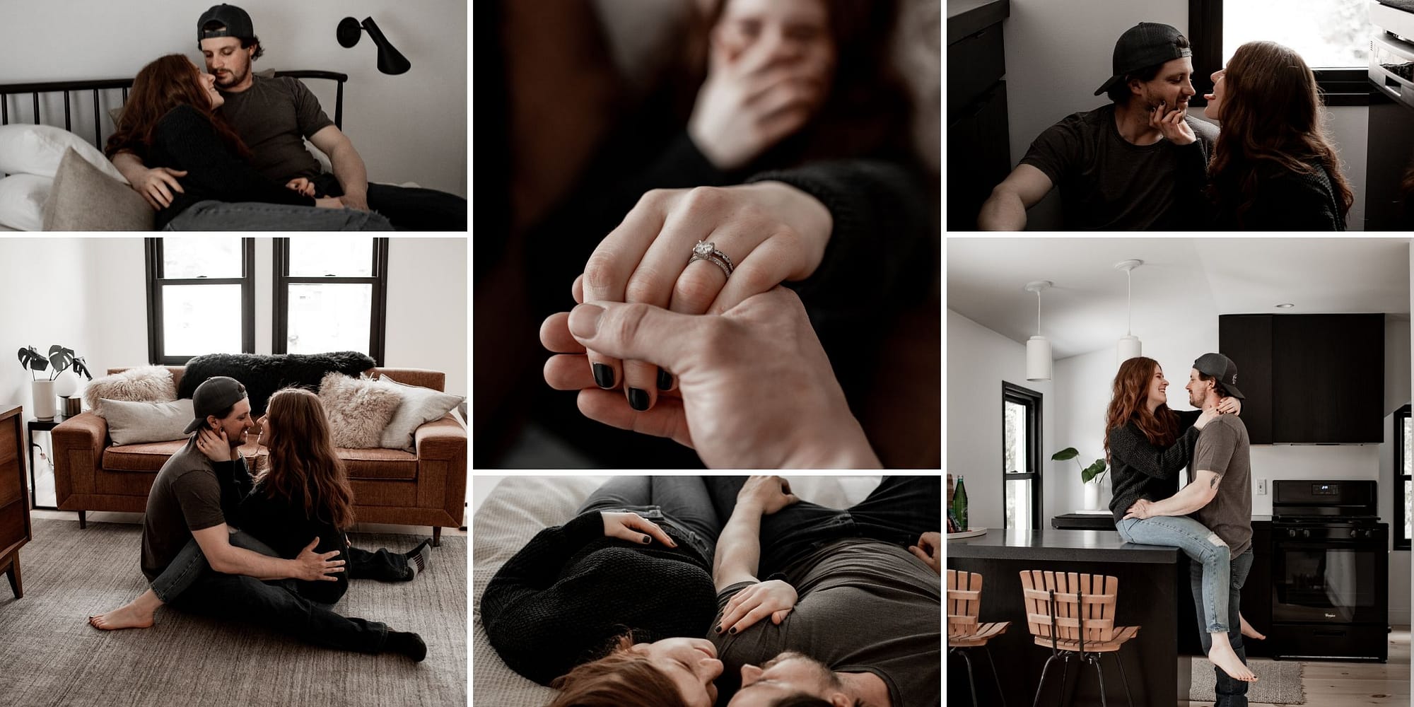 Lake Placid engagement photographer, Lake Placid engagement photos in an Airbnb